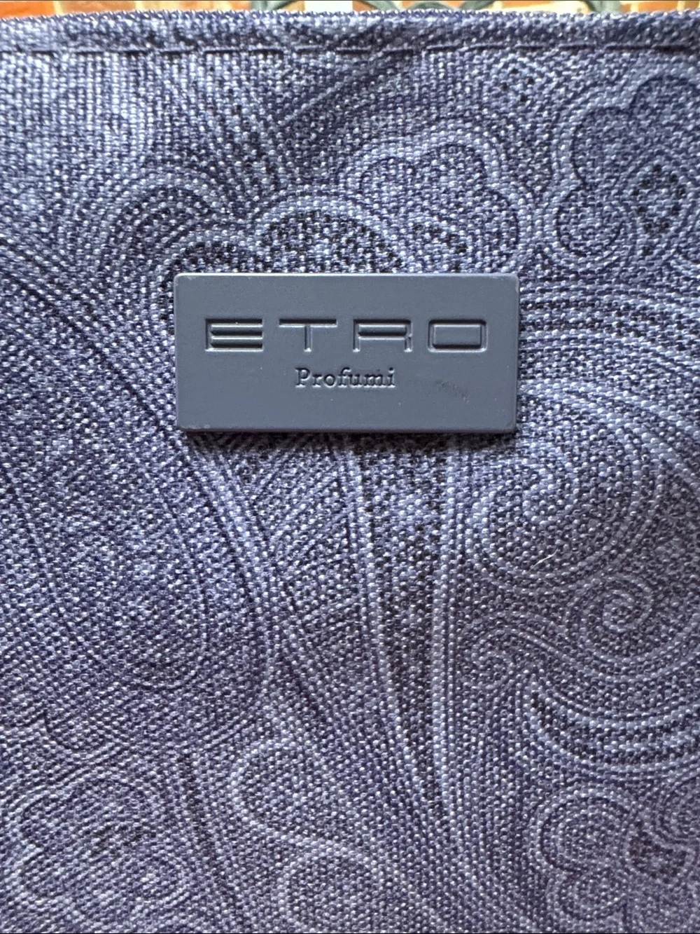 Etro perfume Navy Paisley Canvas  Pouch